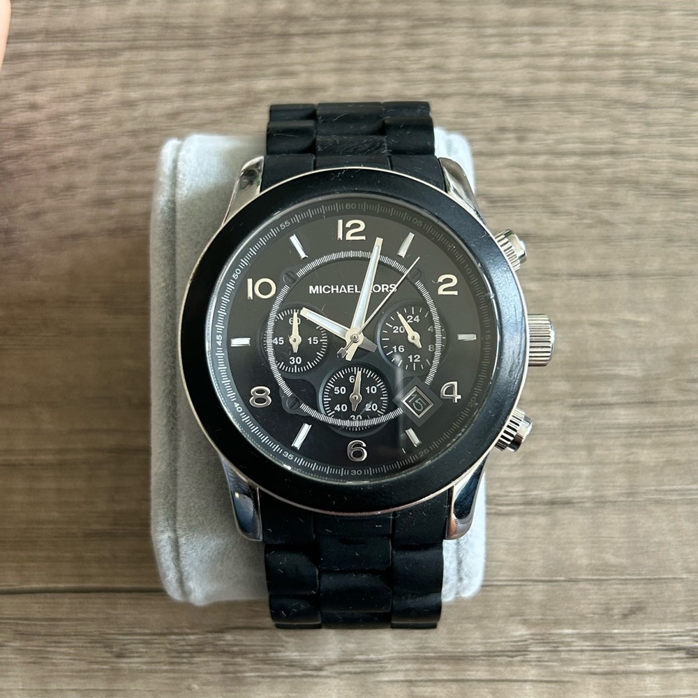Stainless Steel and Rubber Men’s Michael Kors Watch